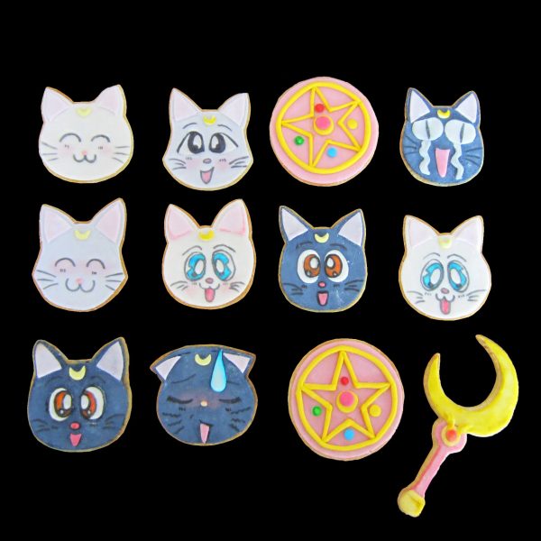 Biscotti decorati per un compleanno a tema Sailor Moon