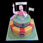 Torta decorata in pasta di zucchero per un compleanno a tema Totti A.S. Roma
