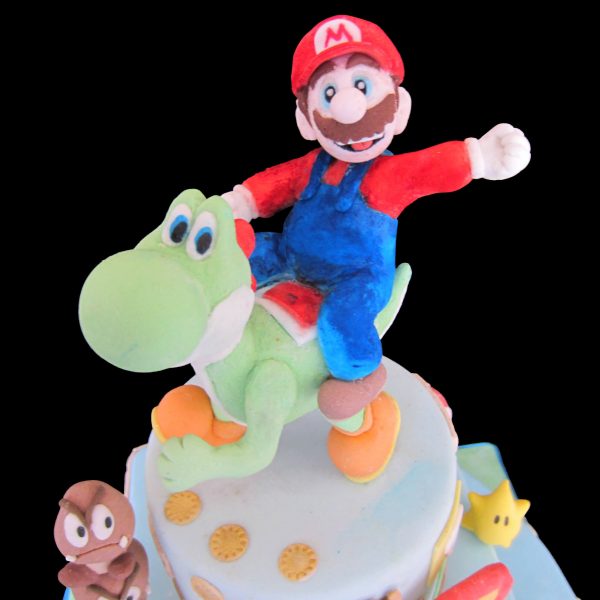 Mario e Yoshi in pasta di zucchero